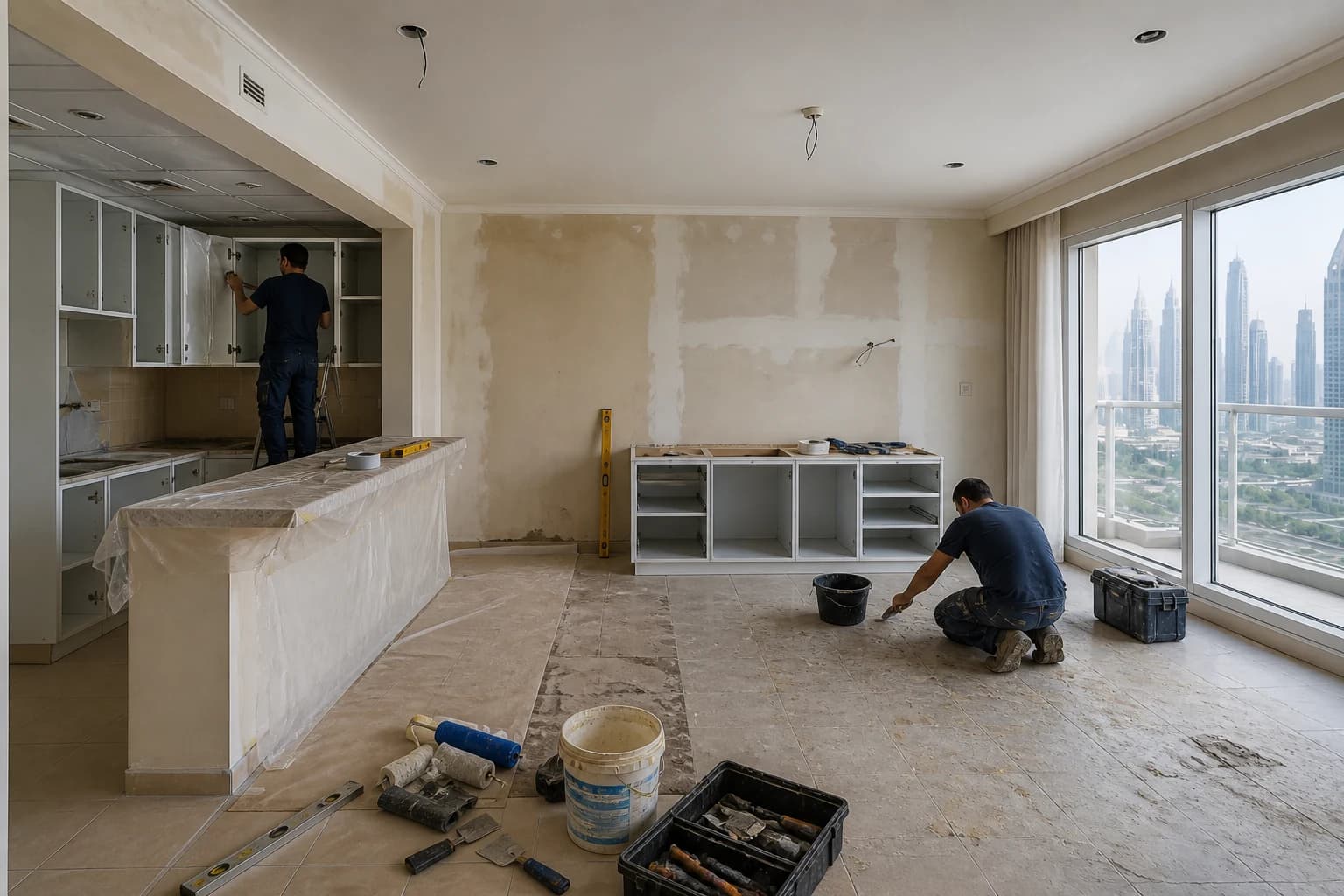 Residential interior during renovation